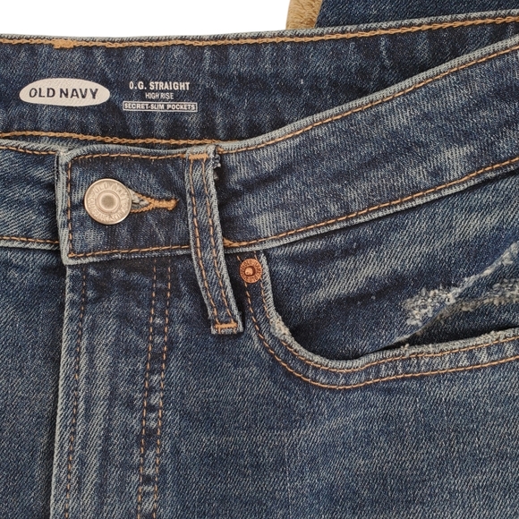 Old Navy OG Highrise Ripped Straight Jeans size 4 - Picture 4 of 8